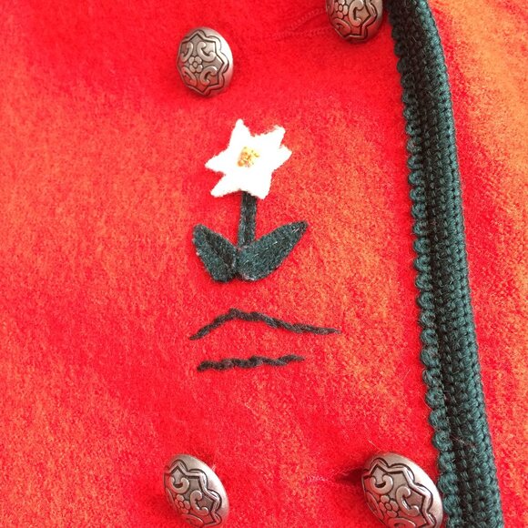 Giesswein Womens Jacket Cardigan Sz 12 Wool Applique Buttons Made in Austria - Picture 5 of 11